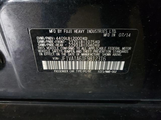 2015 SUBARU WRX JF1VA1A61F9812316