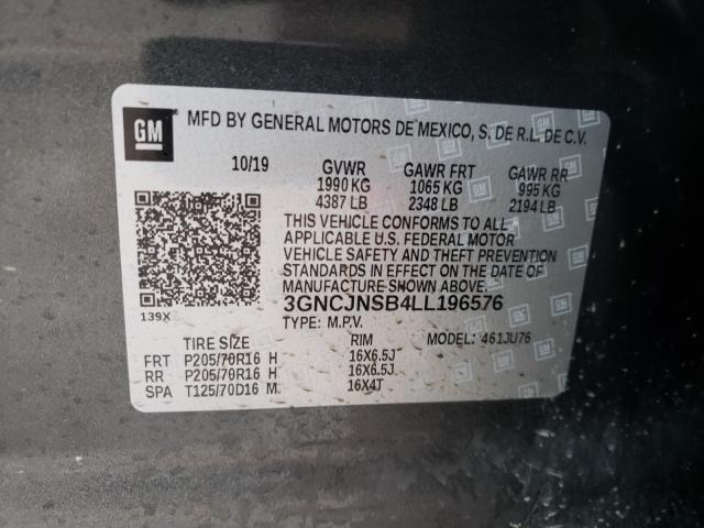 2020 CHEVROLET TRAX LS 3GNCJNSB4LL196576