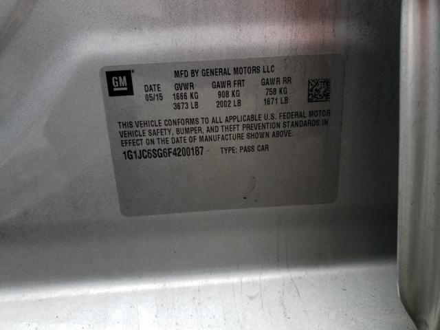 2015 CHEVROLET SONIC LT 1G1JC6SG6F4200187