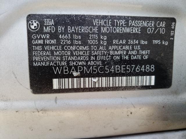 2011 BMW 335 I WBAPM5C54BE576488