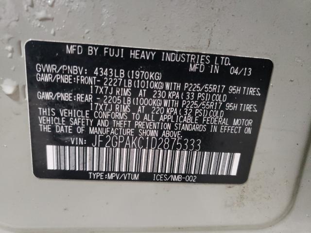 2013 SUBARU XV CROSSTR JF2GPAKC1D2875333
