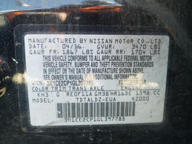 2016 NISSAN VERSA NOTE 3N1CE2CP1GL397785