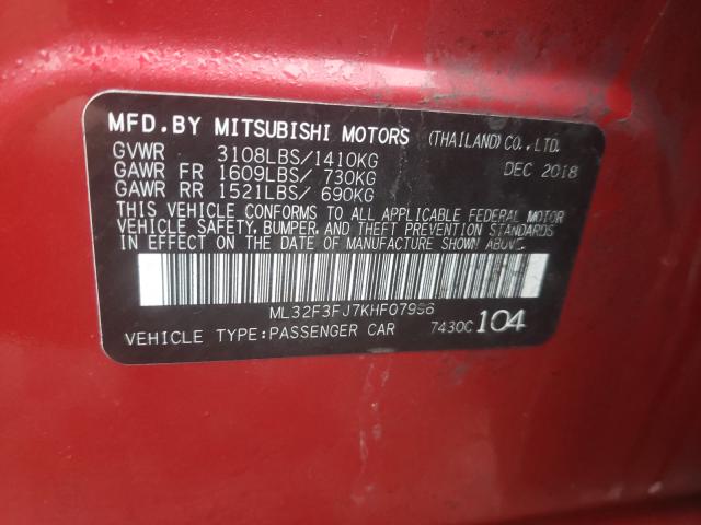2019 MITSUBISHI MIRAGE G4 ML32F3FJ7KHF07996