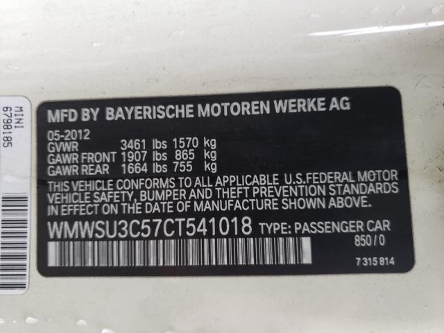 2012 MINI COOPER - WMWSU3C57CT541018