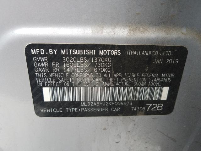 2019 MITSUBISHI MIRAGE LE ML32A5HJ2KH008673