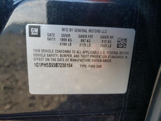 2011 CHEVROLET CRUZE LTZ 1G1PH5S93B7238184