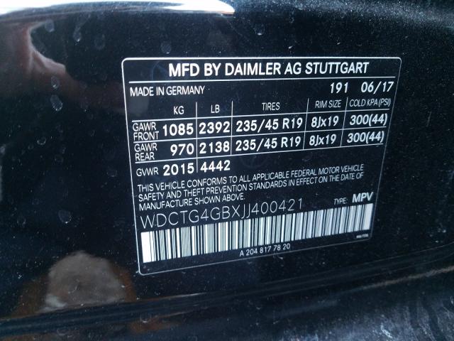 2018 MERCEDES-BENZ GLA 250 4M WDCTG4GBXJJ400421