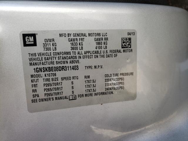 2013 CHEVROLET TAHOE K150 1GNSKBE08DR311403