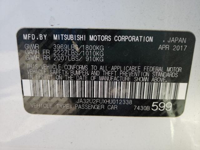 2017 MITSUBISHI LANCER ES JA32U2FUXHU012338