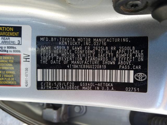 2016 TOYOTA AVALON XLE 4T1BK1EB9GU220819