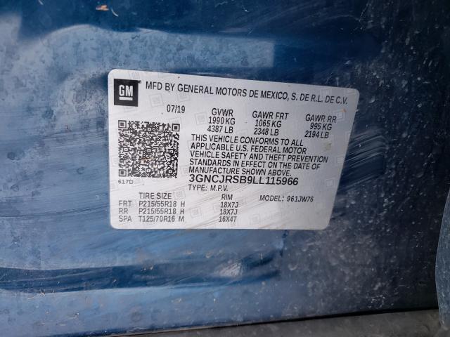 2020 CHEVROLET TRAX PREMI 3GNCJRSB9LL115966