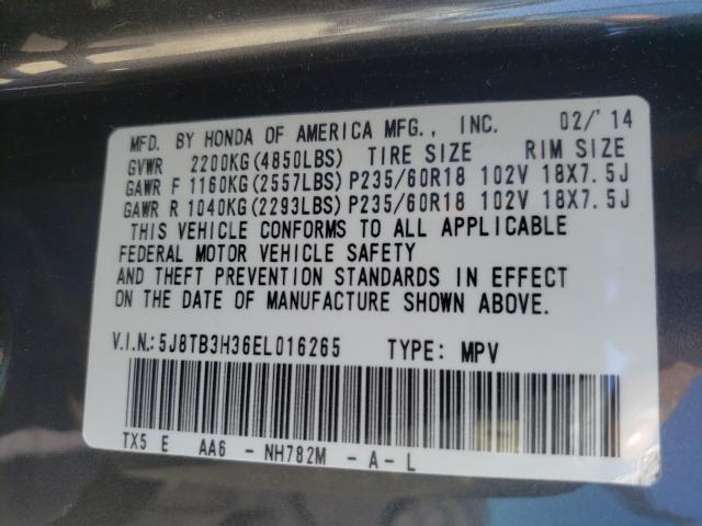 2014 ACURA RDX 5J8TB3H36EL016265