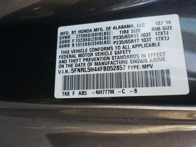 2015 HONDA ODYSSEY EX 5FNRL5H44FB052857