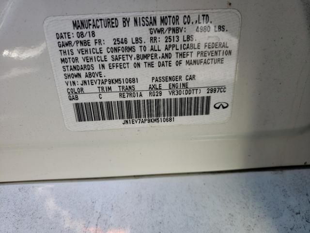 2019 INFINITI Q50 LUXE JN1EV7AP9KM510681