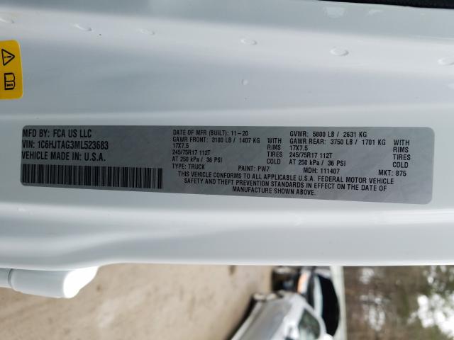 2021 JEEP GLADIATOR 1C6HJTAG3ML523683