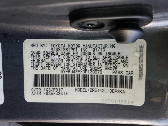 2013 TOYOTA COROLLA BA - 5YFBU4EEXDP139976