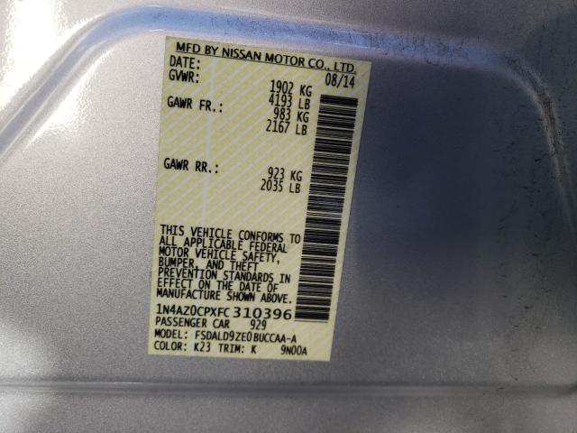 2015 NISSAN LEAF S 1N4AZ0CPXFC310396