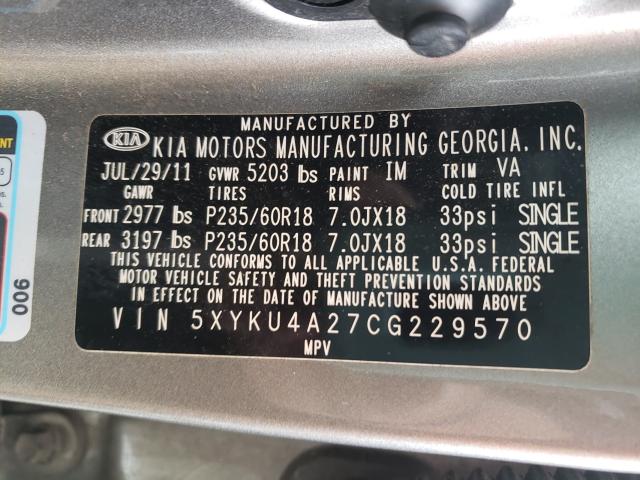 2012 KIA SORENTO EX 5XYKU4A27CG229570