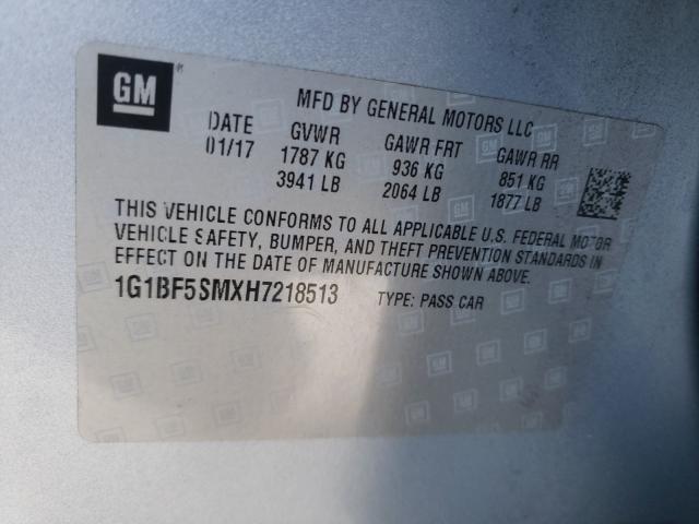 2017 CHEVROLET CRUZE PREM 1G1BF5SMXH7218513