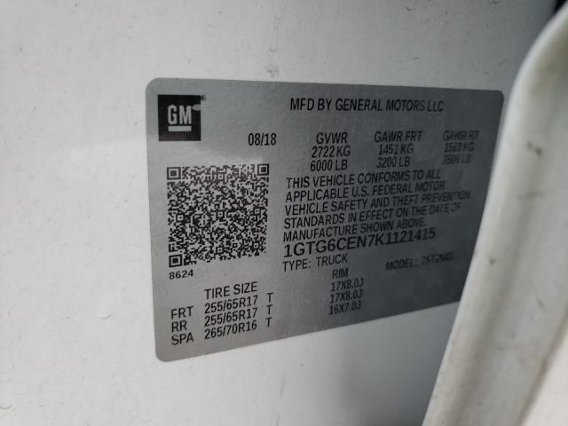 2019 GMC CANYON 1GTG6CEN7K1121415