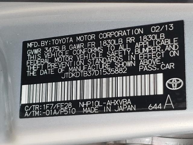 2013 TOYOTA PRIUS C JTDKDTB37D1535882