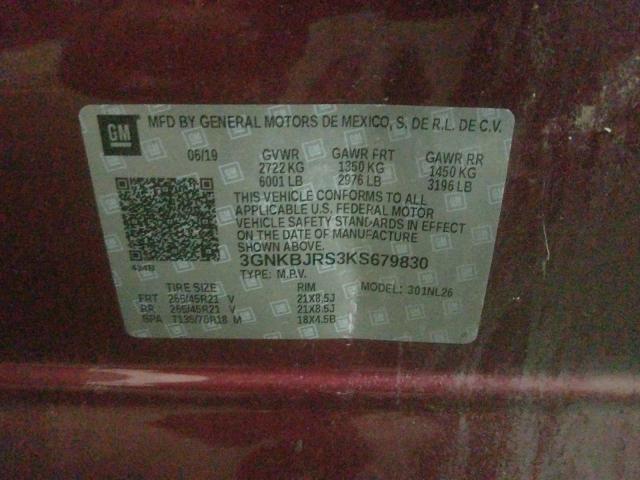 2019 CHEVROLET BLAZER RS 3GNKBJRS3KS679830