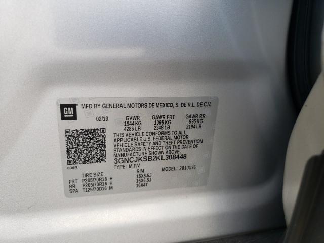 2019 CHEVROLET TRAX LS 3GNCJKSB2KL308448