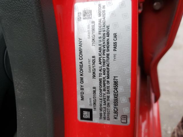 2014 CHEVROLET SPARK 2LT KL8CF6S9XEC458671