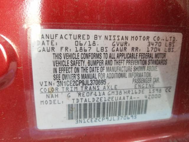 2018 NISSAN VERSA NOTE 3N1CE2CP9JL370695