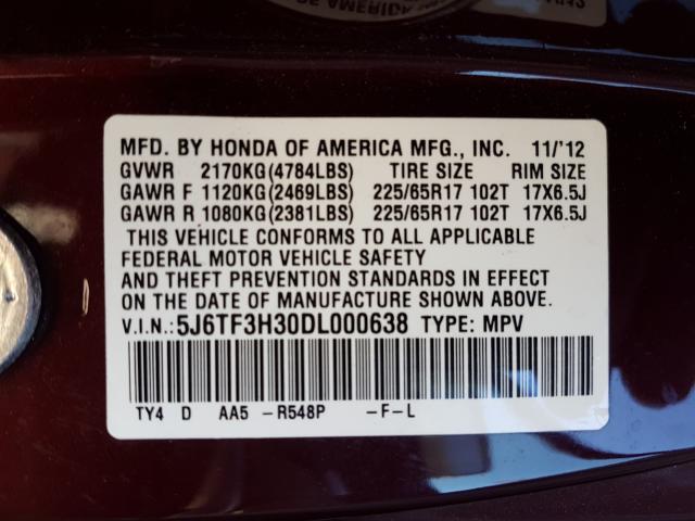 2013 HONDA CROSSTOUR 5J6TF3H30DL000638