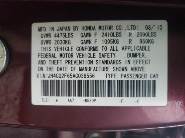 2010 ACURA TSX JH4CU2F65AC038556