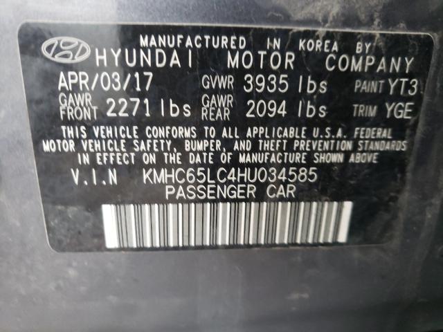 2017 HYUNDAI IONIQ BLUE KMHC65LC4HU034585