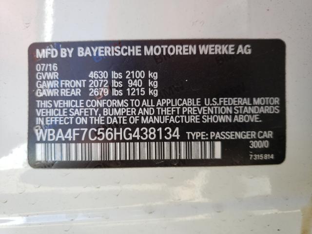2017 BMW 430I GRAN WBA4F7C56HG438134