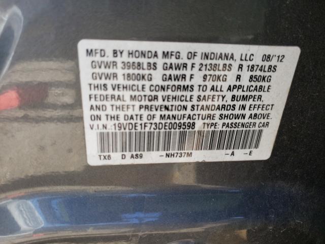 2013 ACURA ILX 20 TEC 19VDE1F73DE009598