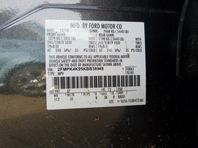 2019 FORD EDGE TITAN - 2FMPK4K95KBB38948