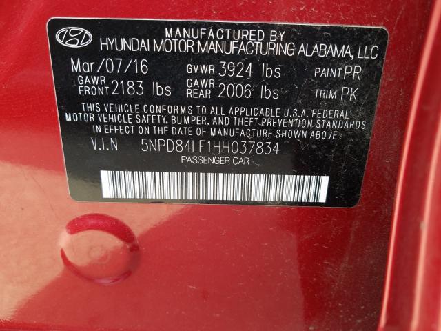 2017 HYUNDAI ELANTRA 5NPD84LF1HH037834