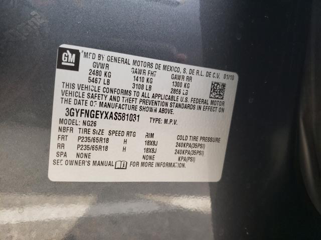 2010 CADILLAC SRX 3GYFNGEYXAS581031