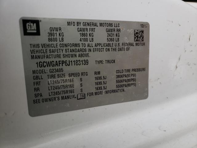 2018 CHEVROLET EXPRESS 1GCWGAFP6J1183139