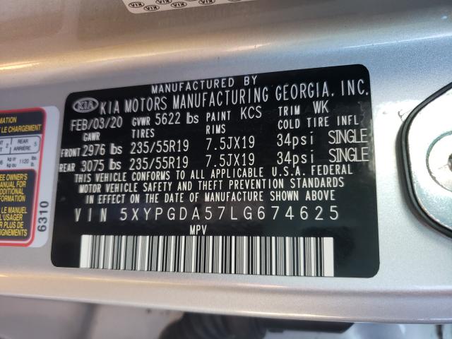 2020 KIA SORENTO S 5XYPGDA57LG674625