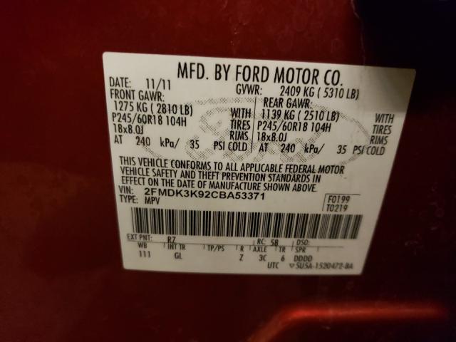 2012 FORD EDGE LIMIT 2FMDK3K92CBA53371
