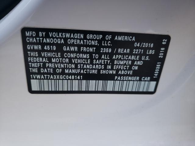 2016 VOLKSWAGEN PASSAT 1VWAT7A3XGC048141