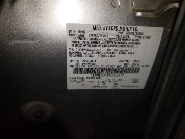 2010 LINCOLN MKS 1LNHL9DR9AG605517