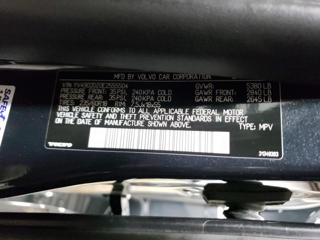 2014 VOLVO XC60 T6 YV4902DZ0E2555504