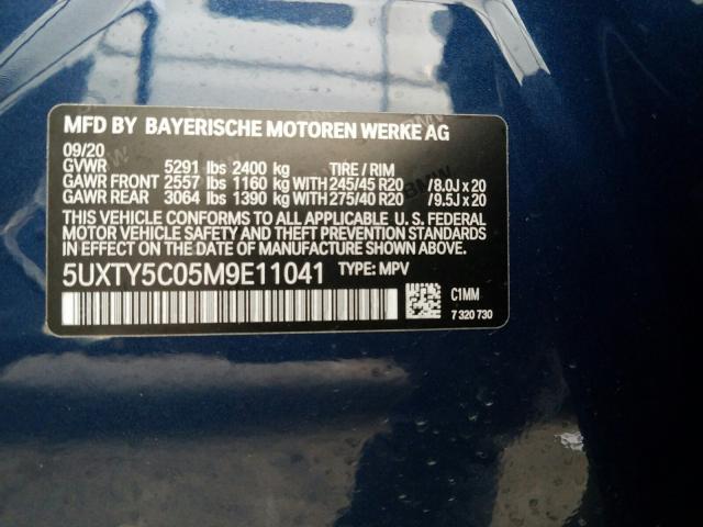 2021 BMW X3 XDRIVE3 5UXTY5C05M9E11041