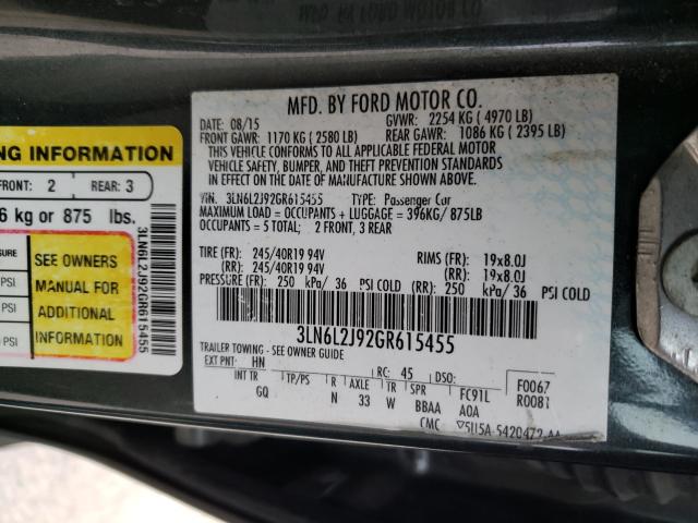 2016 LINCOLN MKZ 3LN6L2J92GR615455