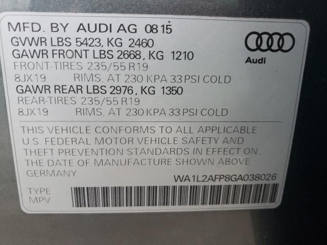 2016 AUDI Q5 PREMIUM WA1L2AFP8GA038026