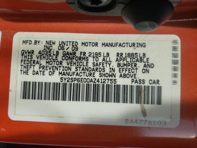 2010 PONTIAC VIBE 5Y2SP6E00AZ412755