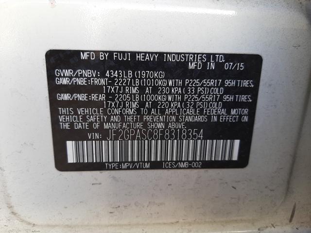 2015 SUBARU XV CROSSTR JF2GPASC8F8318354