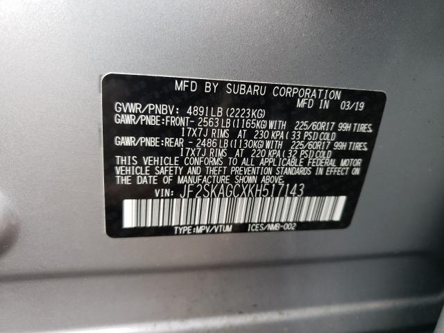 2019 SUBARU FORESTER P JF2SKAGCXKH517143