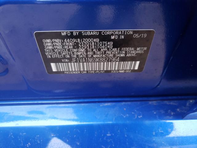 2019 SUBARU WRX LIMITE JF1VA1N69K8827964